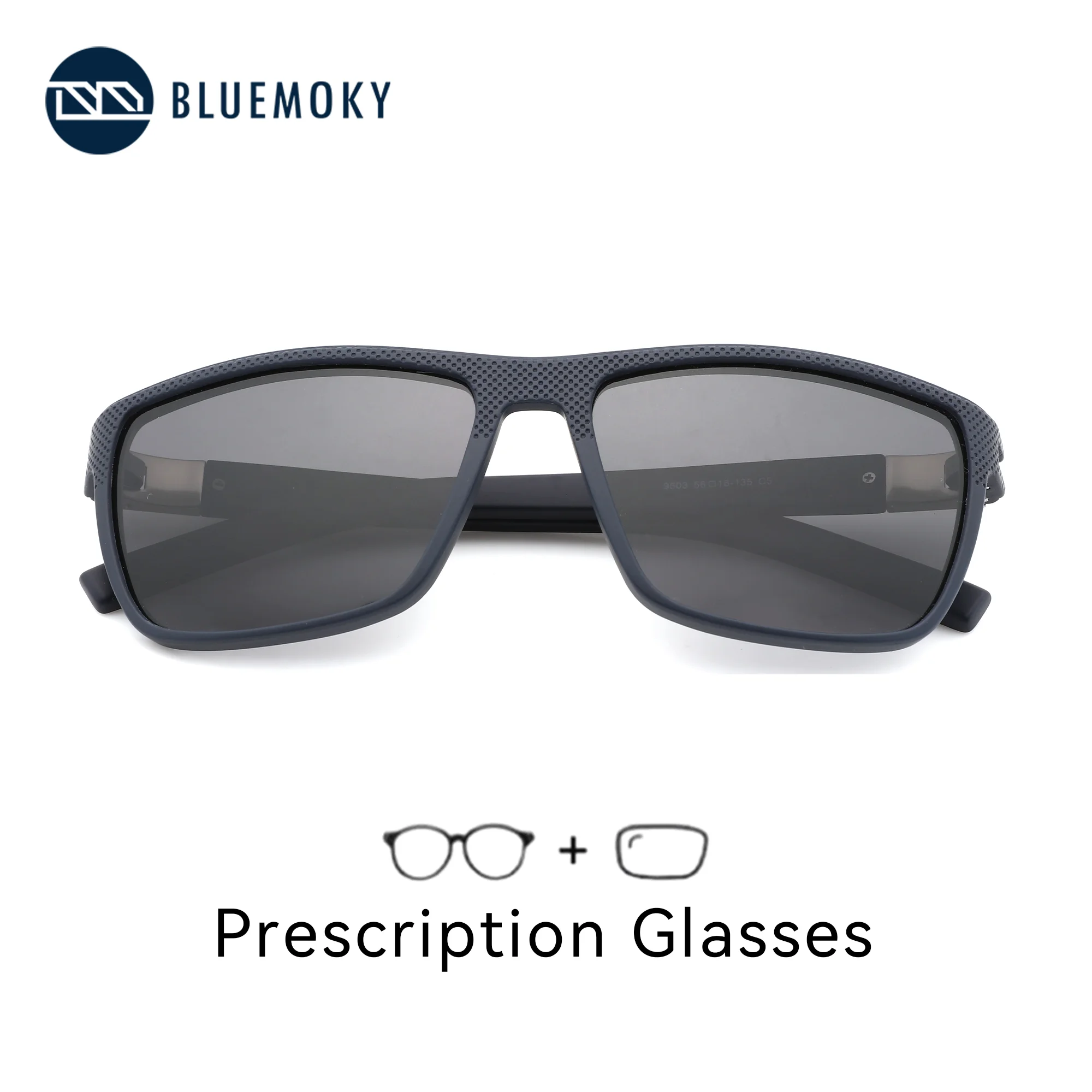 

BLUEMOKY L Size Modish Sport TR90 Myopia Polarized Sunglasses Prescription For Unisex Square UV400 Optical Sun Glasses