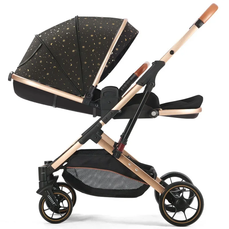 Two-way Seat Baby Stroller High Landscape Lightweight Foldable Travel Stroller Newborn Four-wheeled Shock-absorbing Stroller