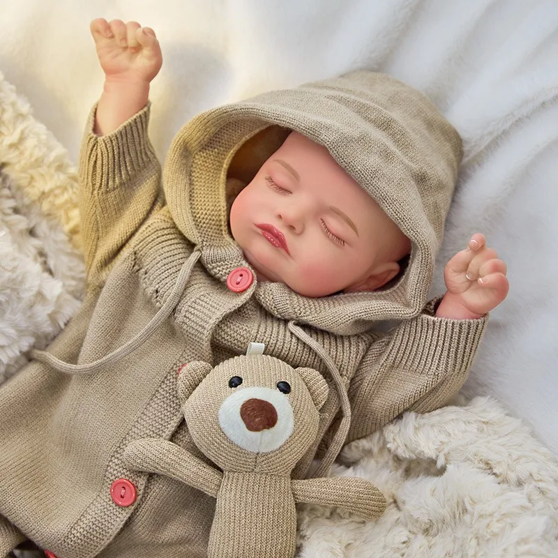 

Hot Selling 45CM 3D High-Color Vinyl Rebirth Doll DQ18 Closed Eyes Simulation Baby/Child Comforting Parent-Child Toy