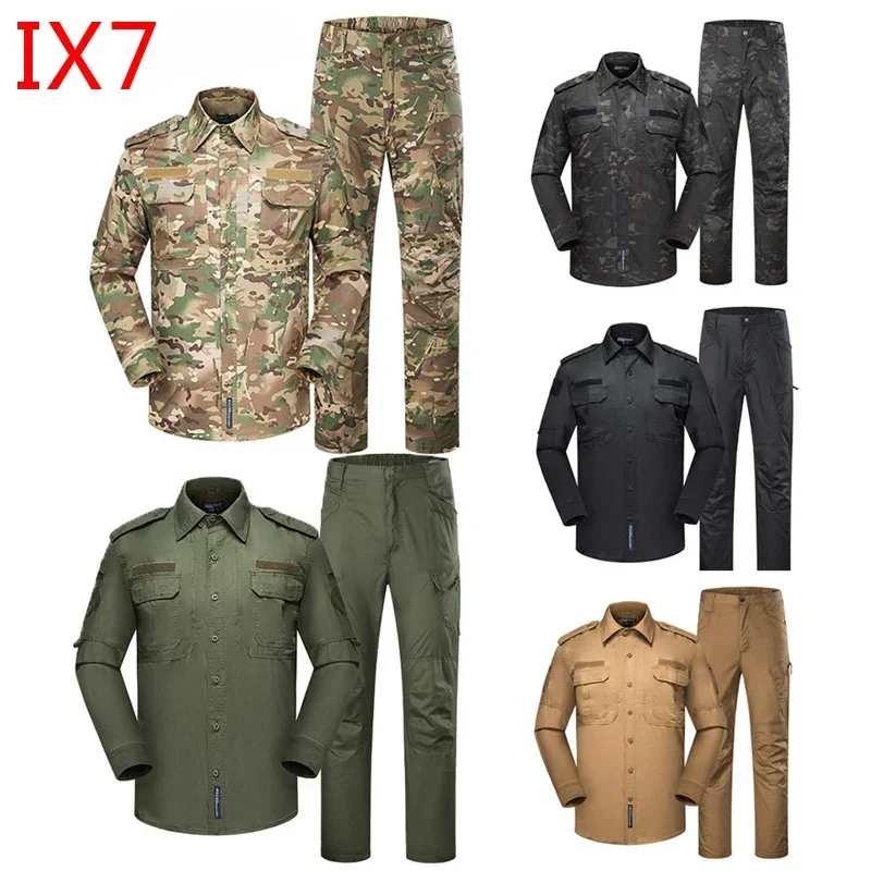 IX7 Militar Uniform Men Set Training Suit Husband Outdoor Hunting Clothing Paintball Cp Work Suit Set Man