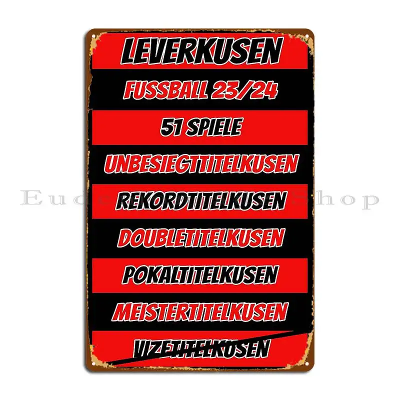 Leverkusen And The Records 2023 2024 Metal Plaque Poster Club Kitchen Living Room Customize Wall Decor Tin Sign Poster