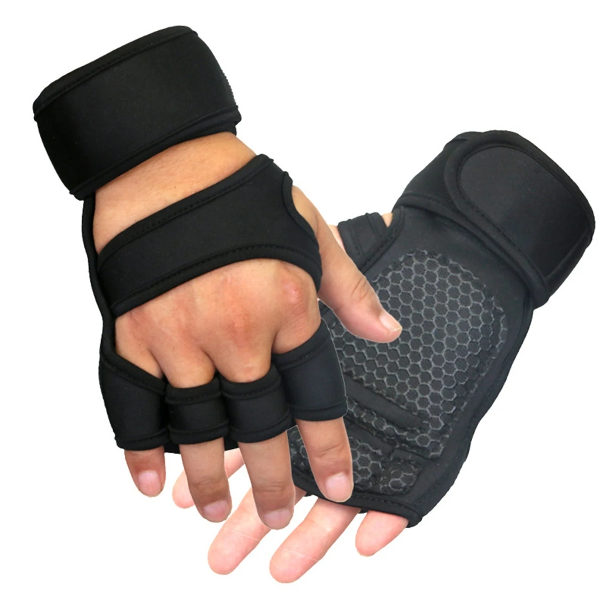 AliExpress NONE 1 pair Sports cross training cycling gloves Wrist support weightlifting and fitness cycling silicone cycling gloves