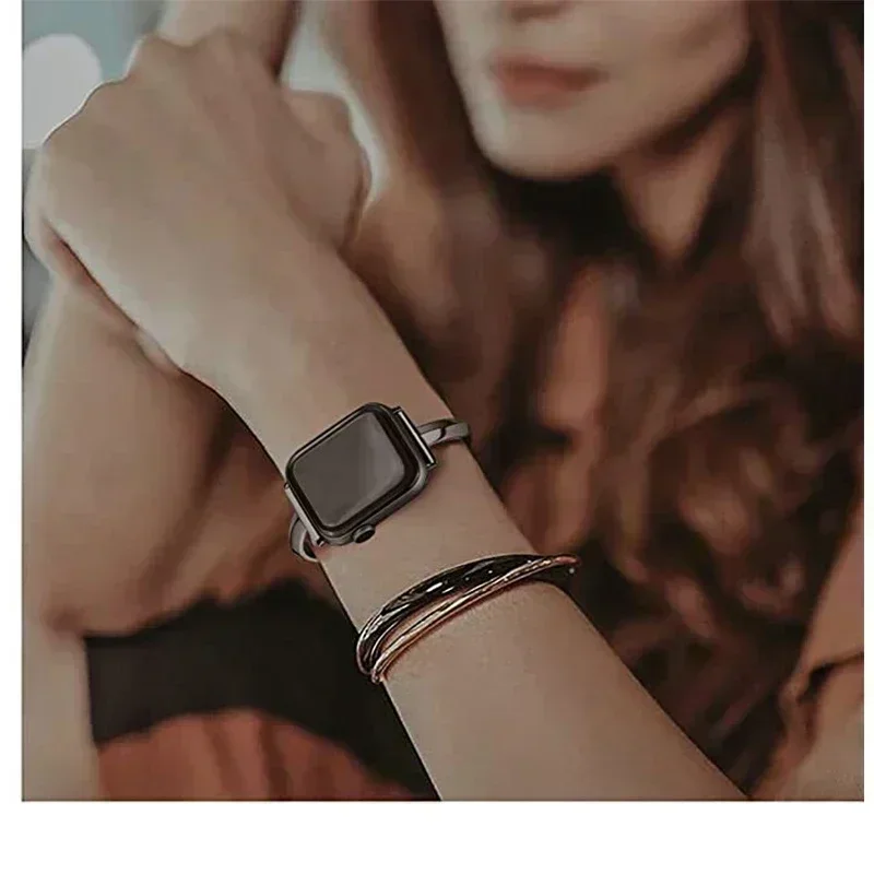 حزام ساعة فاخر لسلسلة ساعات أبل 10 9 8 7 41 45 مللي متر 6 Se 5 4 سوار نسائي من الفولاذ الماسي IWatch Ultra 49 مللي متر 44 40 42 38 مللي متر