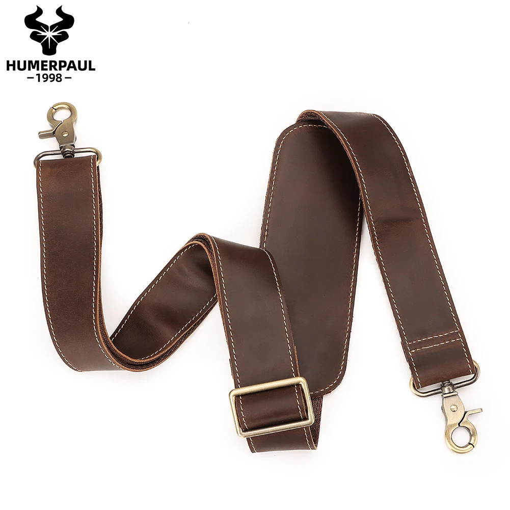 127cm Long Adjustable Genuine Leather Bag Strap for Crossbody Solid Color Messenger Shoulder Bag Strap Replacement Accessorie