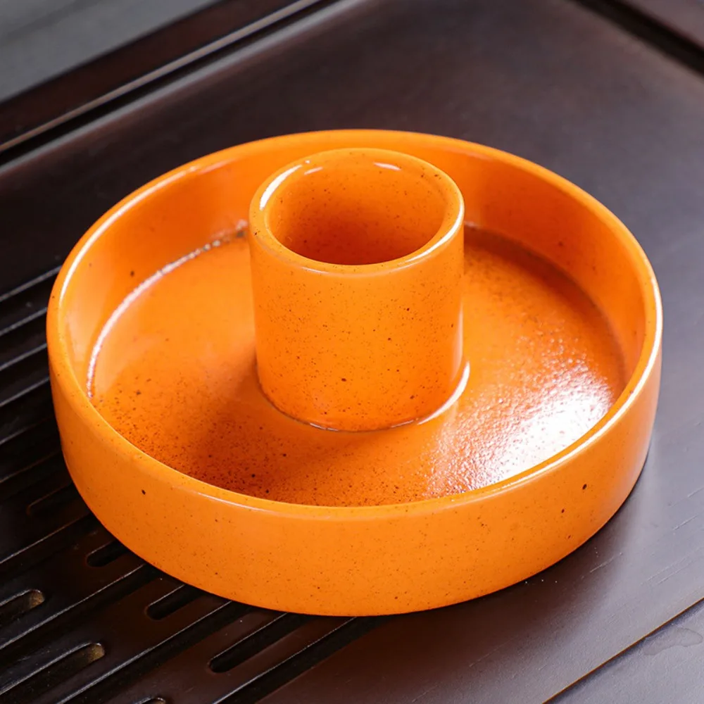 Ceramic Candle Holder Tray Easy To Clean Artistic Candlestick Minimalist Round Palo Santo Incense Burner Home Decoration