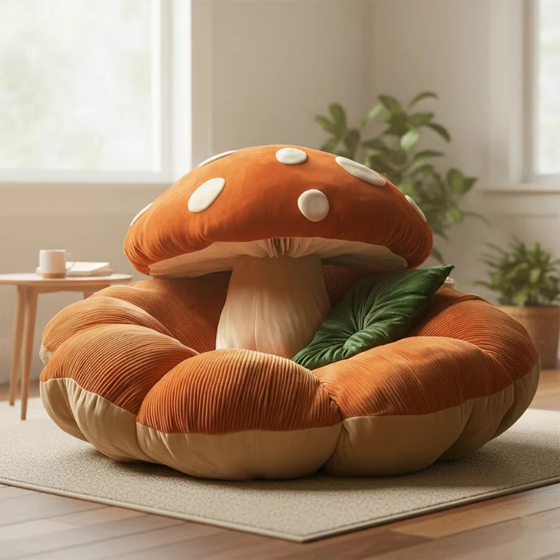 Mushroom sofa warm corduroy charming soft large family activity area living room furniture comfortable plush decoration
