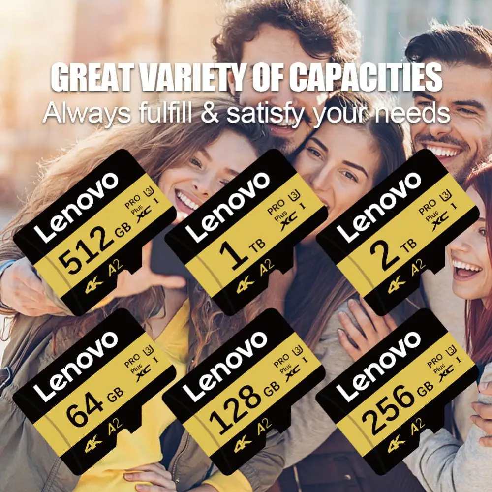 Lenovo Original 2TB High Speed Memory Card 128GB V60 1TB Mini SD Card 512GB TF SD Card 256GB TF Card For Phone/Computer/Camera
