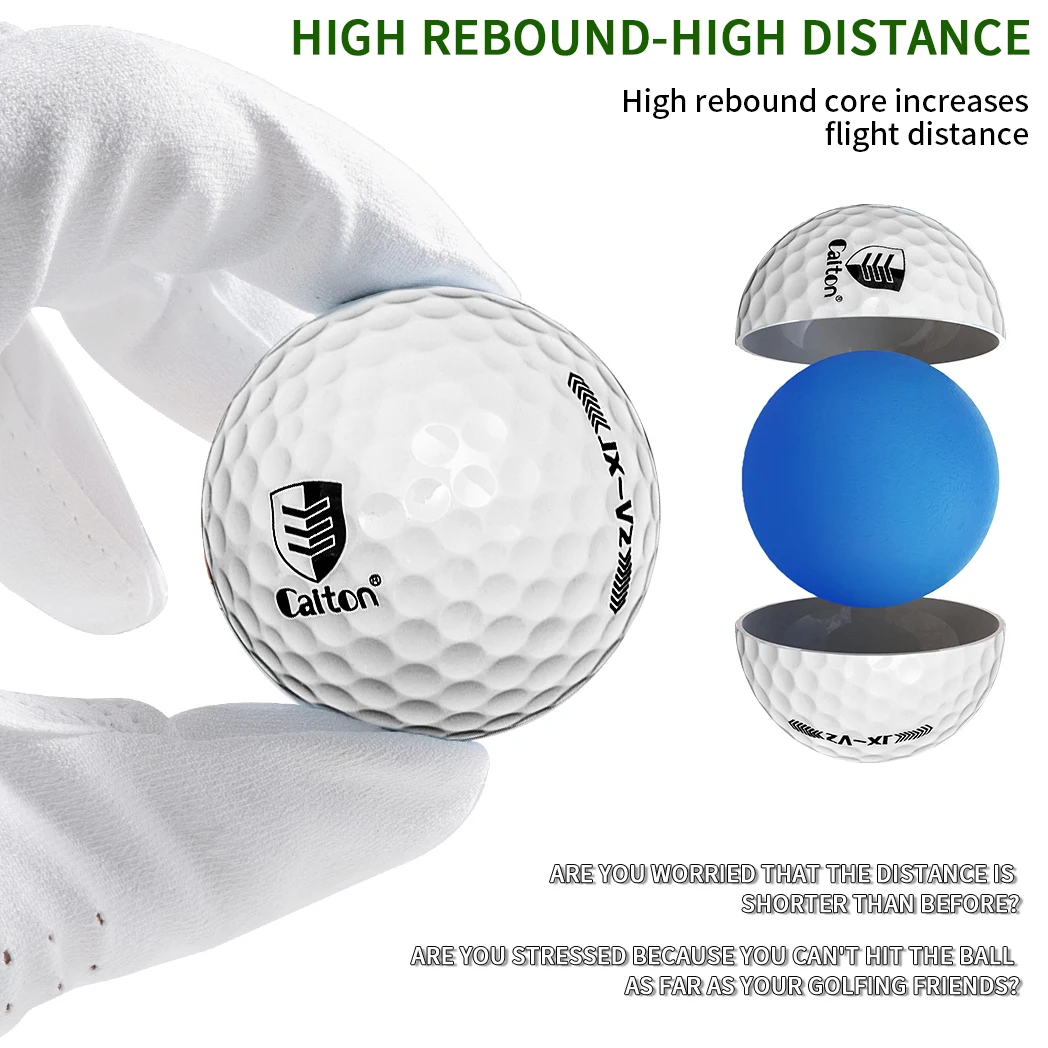 Caiton - Ultra-long distance golf ball, double core, aerodynamic design, flight increased by 40 yards +, 12/6/3pcs（opt）