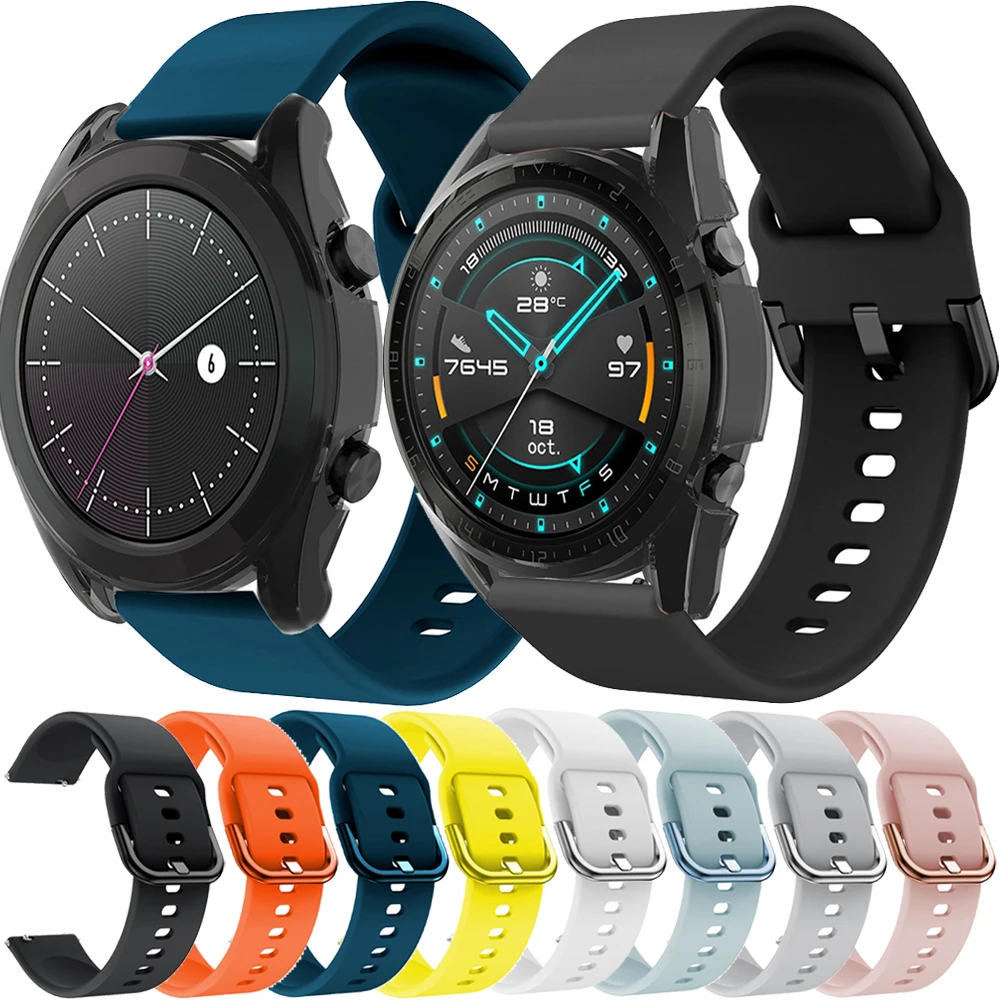 20 مللي متر/22 مللي متر استبدال حزام (استيك) ساعة حزام لهواوي ساعة GT2/GT3/GT4/GT5 الشرف سوار الساعة الذكية كوريا معصمه اكسسوارات