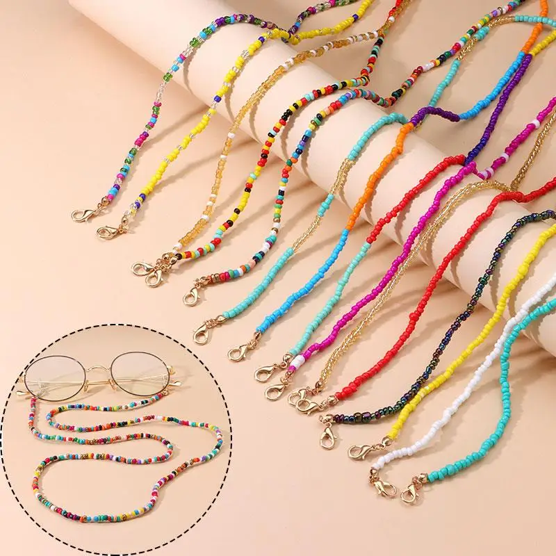 

Non-slip Chain Colorful Bead Glasses Chain Multifunctional Fashion Useful Colorful Glasses Chain цепочка для очков 안경체인 Chain