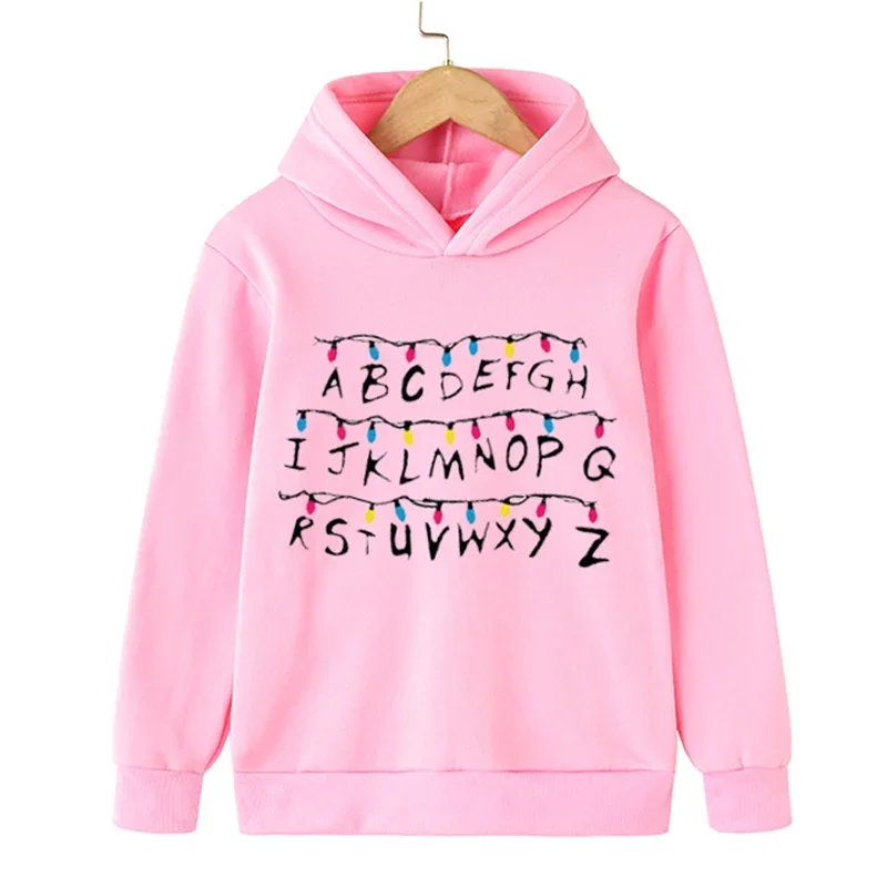 Children Stranger Things 4 Hoodies Hellfire Club Cotton Pullover for Kids Fashion Boys Girls Long Sleeve Clothes Kids Size 4-14T