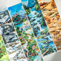 1Roll/2Roll Four Seasons Tape Vertical Landscape Adhesives Large Size Vertical Aquascape European Backing Collage 80mm*2m