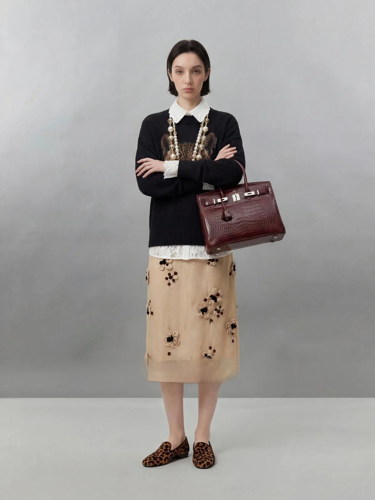 

Bla Knitted Loose Sweater for Women Commuter Sle Spring New Arrival Uncle Ele Lace Inner Wear Thi Long Sve