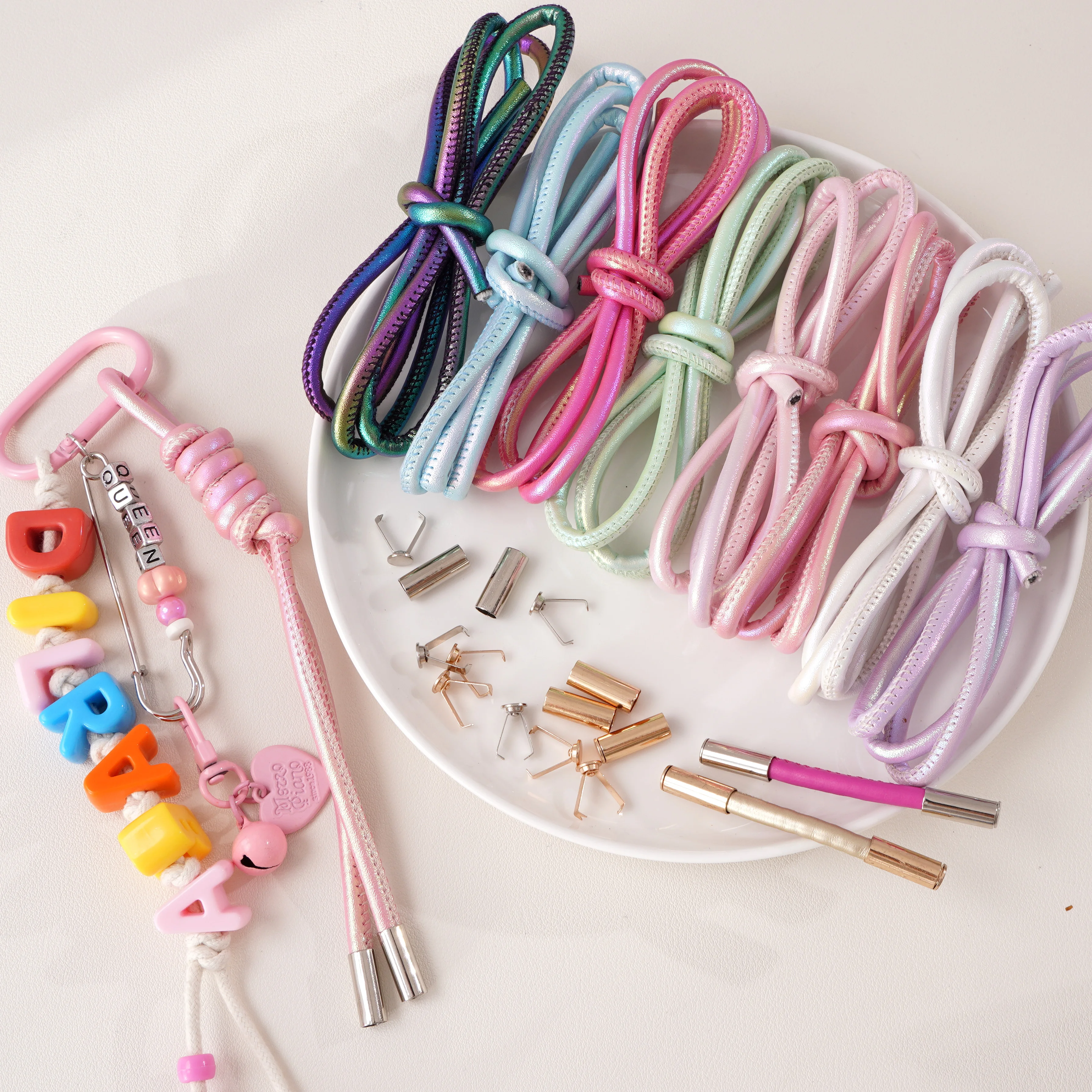 

1M 6mm Multi-Colour round PU Leather Rope Cord for Jewelry Handmade Bracelets Key Chain Lanyards DIY Crafts Accessories