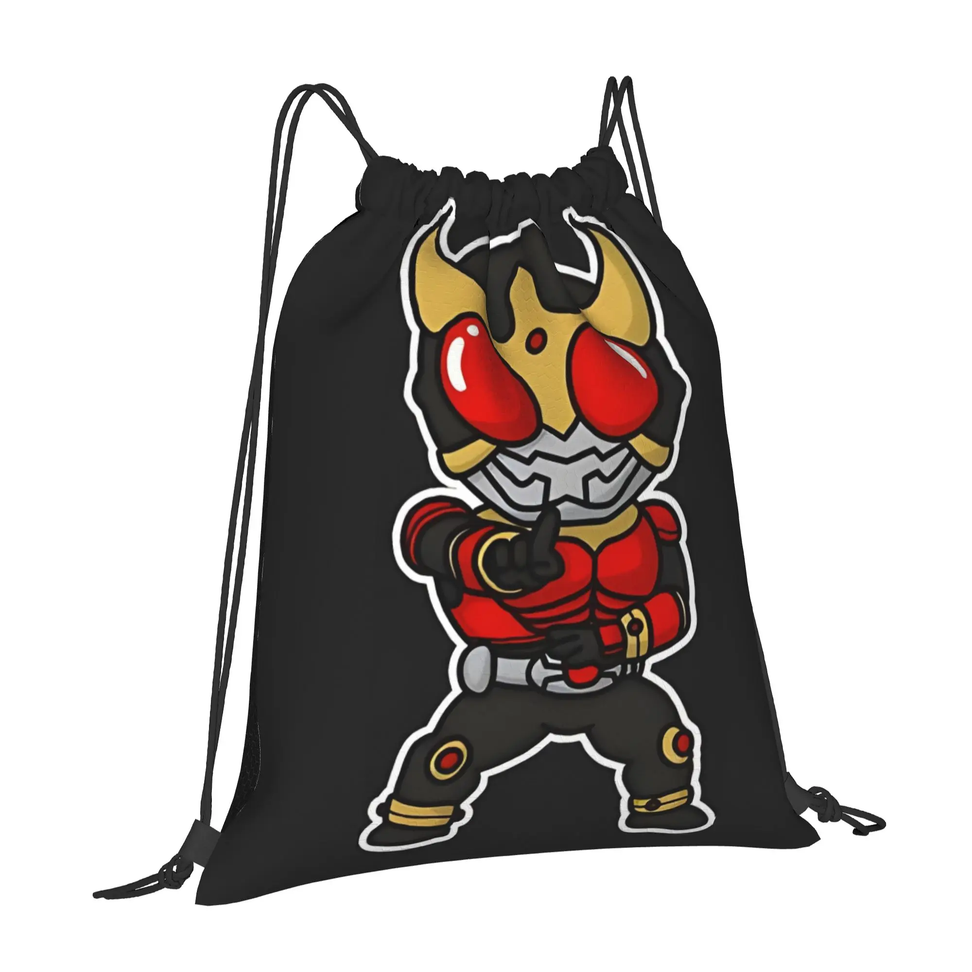gym Pouch Kamen Rider Kuuga Mighty Form Chibi Style  Drawstring Bags Gym Unisex Storage Organize Bundle Pocket Rope Bag
