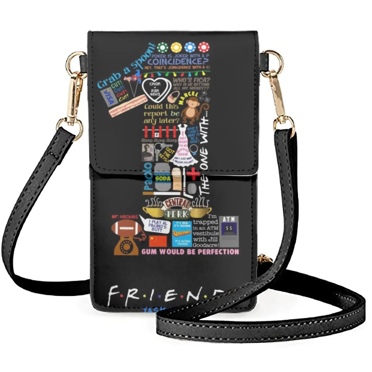 

FORUDESIGNS Lady Cell Phone Bag Protect Cellphone Creative Friends Digital Design Satchel Crossbody Shoulder Messengers Fashion