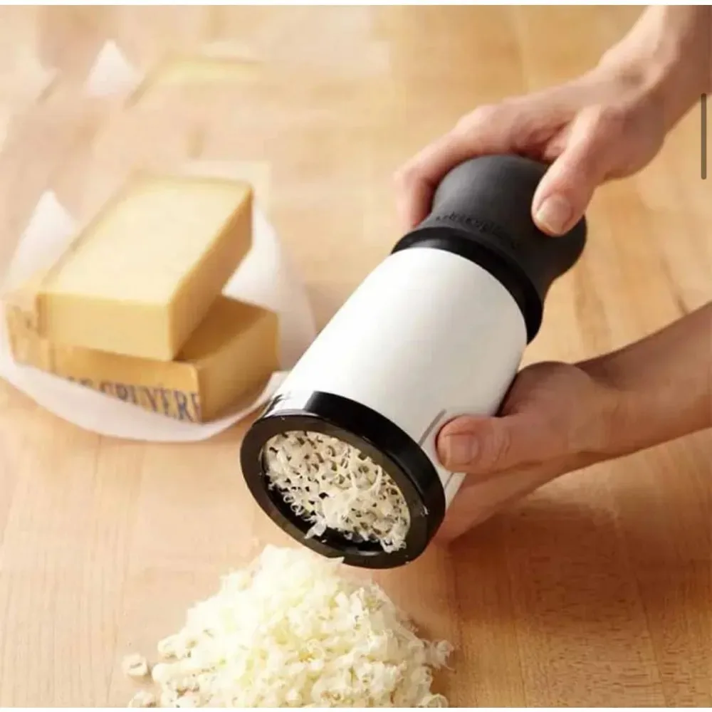 Hand-Cranked Rotating Cheese Grater ABS Stainless Steel Cheese Grater Slicer Cutter 2 Pattern Replacement Blade For DIY Butter