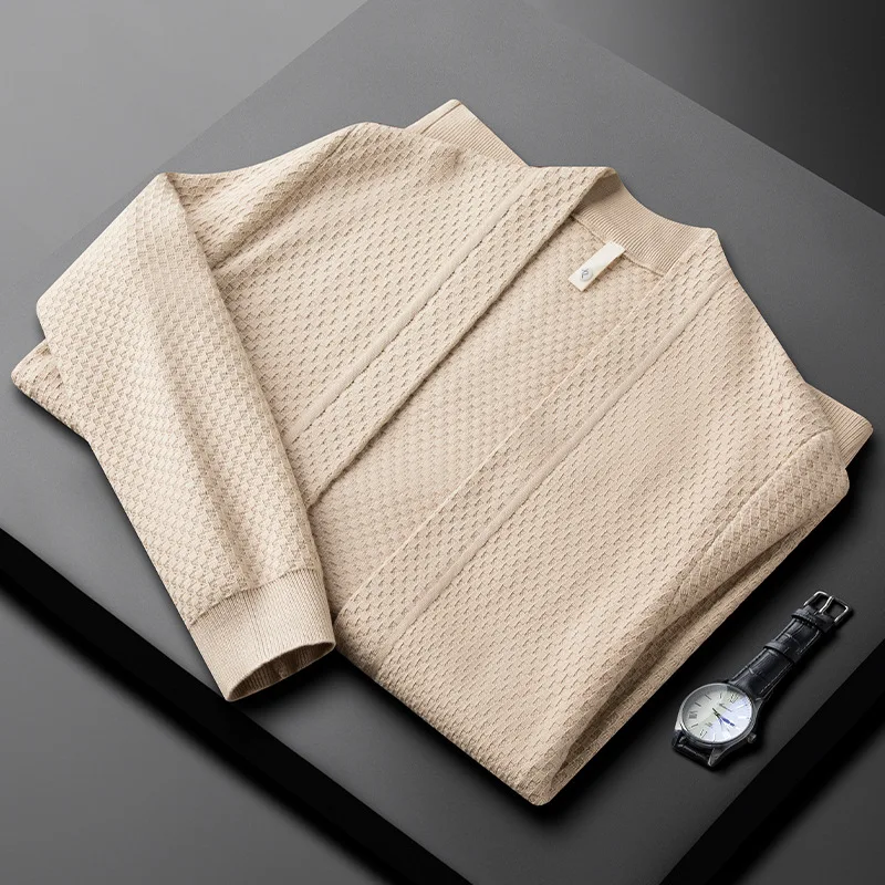 

Light Luxury High Quality Cardigan Men Winter Long-sleeved Sweater Coat