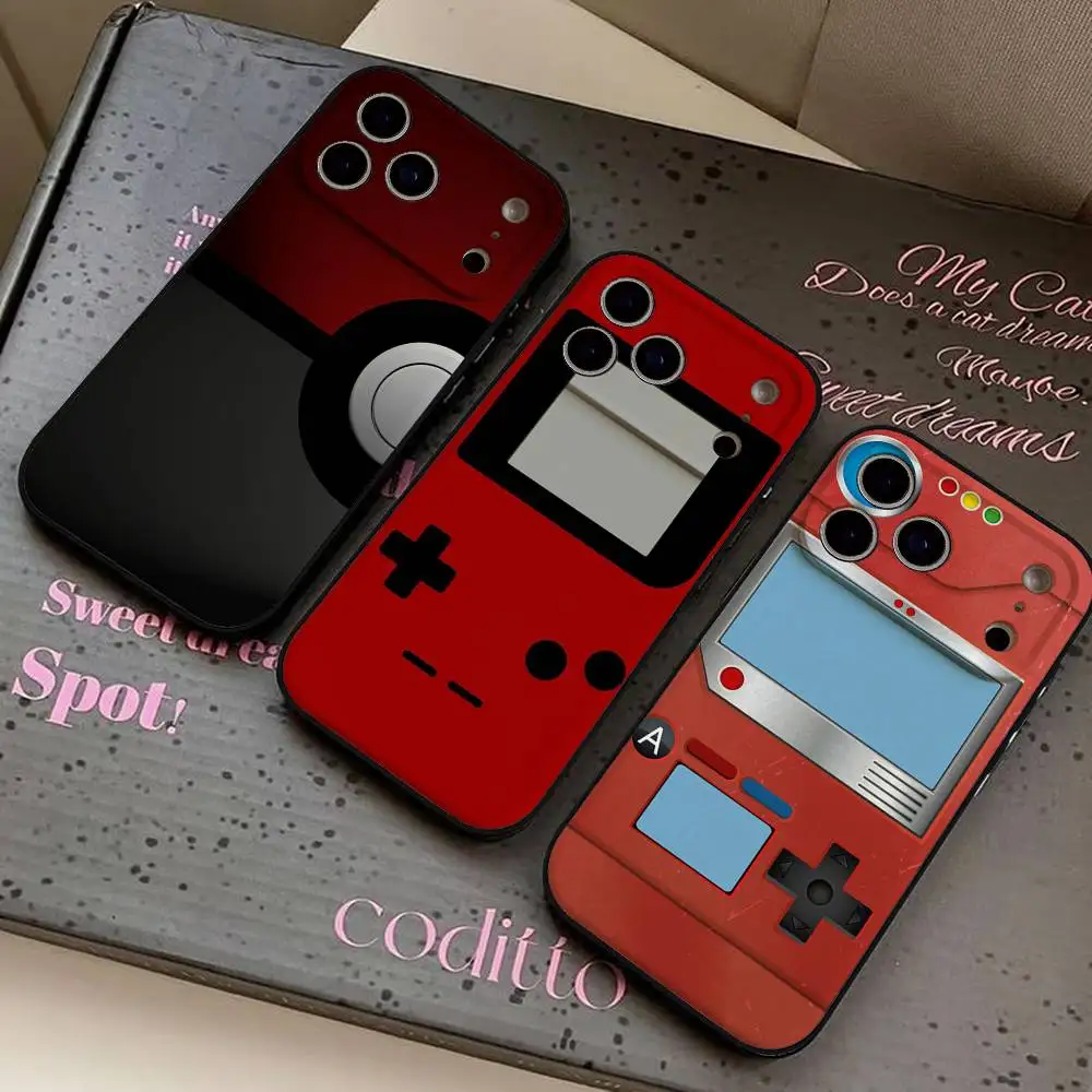Capa de Celular Pokedex Alt para iPhone 17 16 15 14 13 12 11 X XR XS Plus Pro Max Mini, Capa Protetora Macia Preta