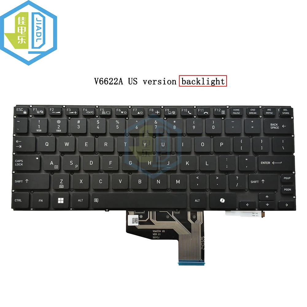 New US English RU Russian backlight laptop keyboard for 140 V6622A