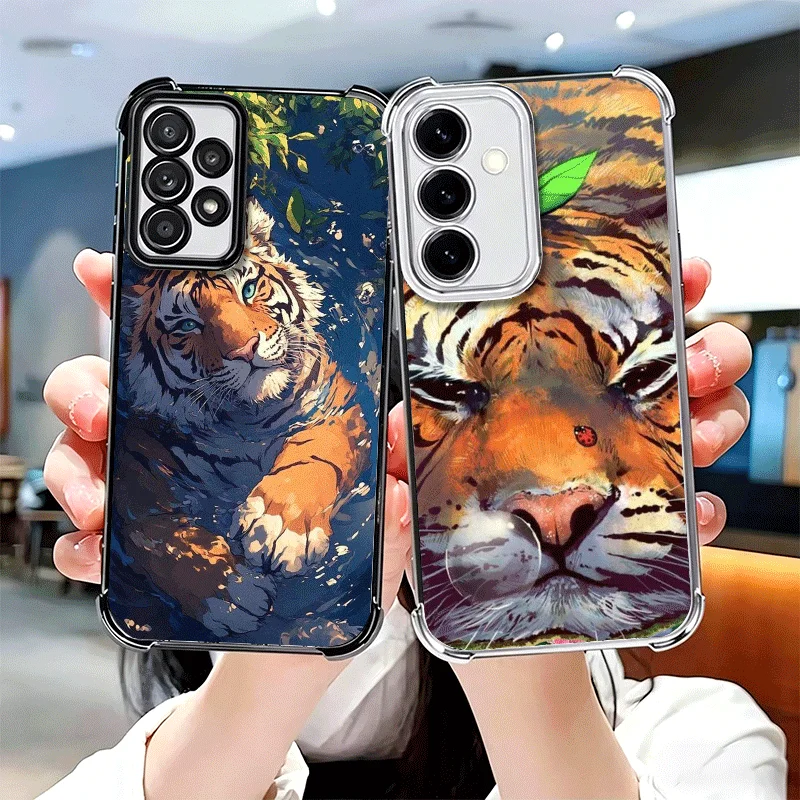 Superior Tiger Pattern Art Soft Phone Case For Samsung A17 A27 A07 A37 A57 A16 A56 A15 A55 A14 A54 A13 A53 A26 A36 A25 A35 A24 A