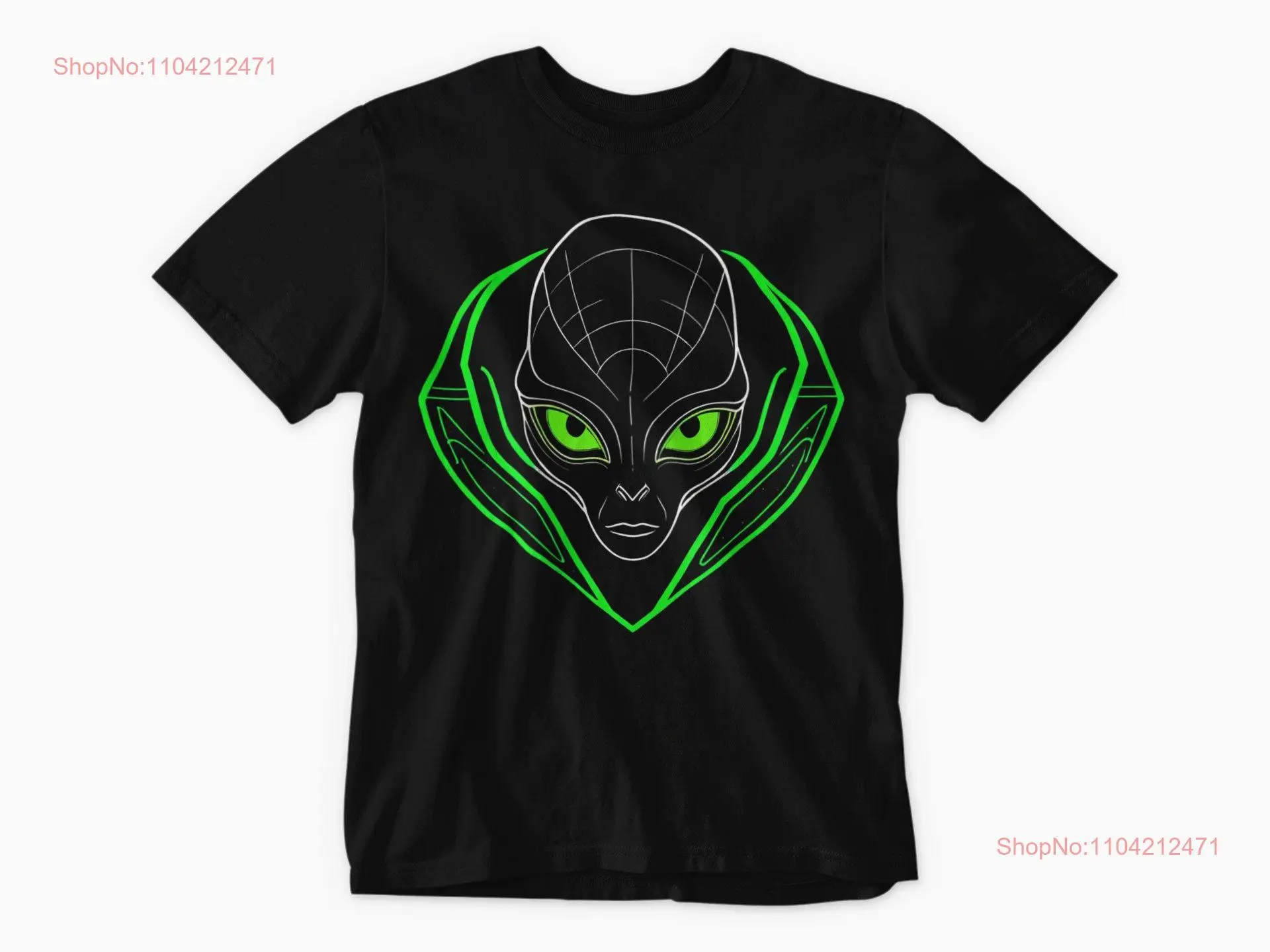 Stand Out in Style with this Neon Alien Art T Shirt Futuristic Unique Extraterrestrial Vibes Sci Fi Design