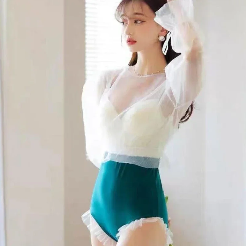 Summer Cover-up Women Sexy Design Patchwork Elegant 2 Pieces Skinny Swimwear Harajuku Beach Style New Vacation Fashion Ladies