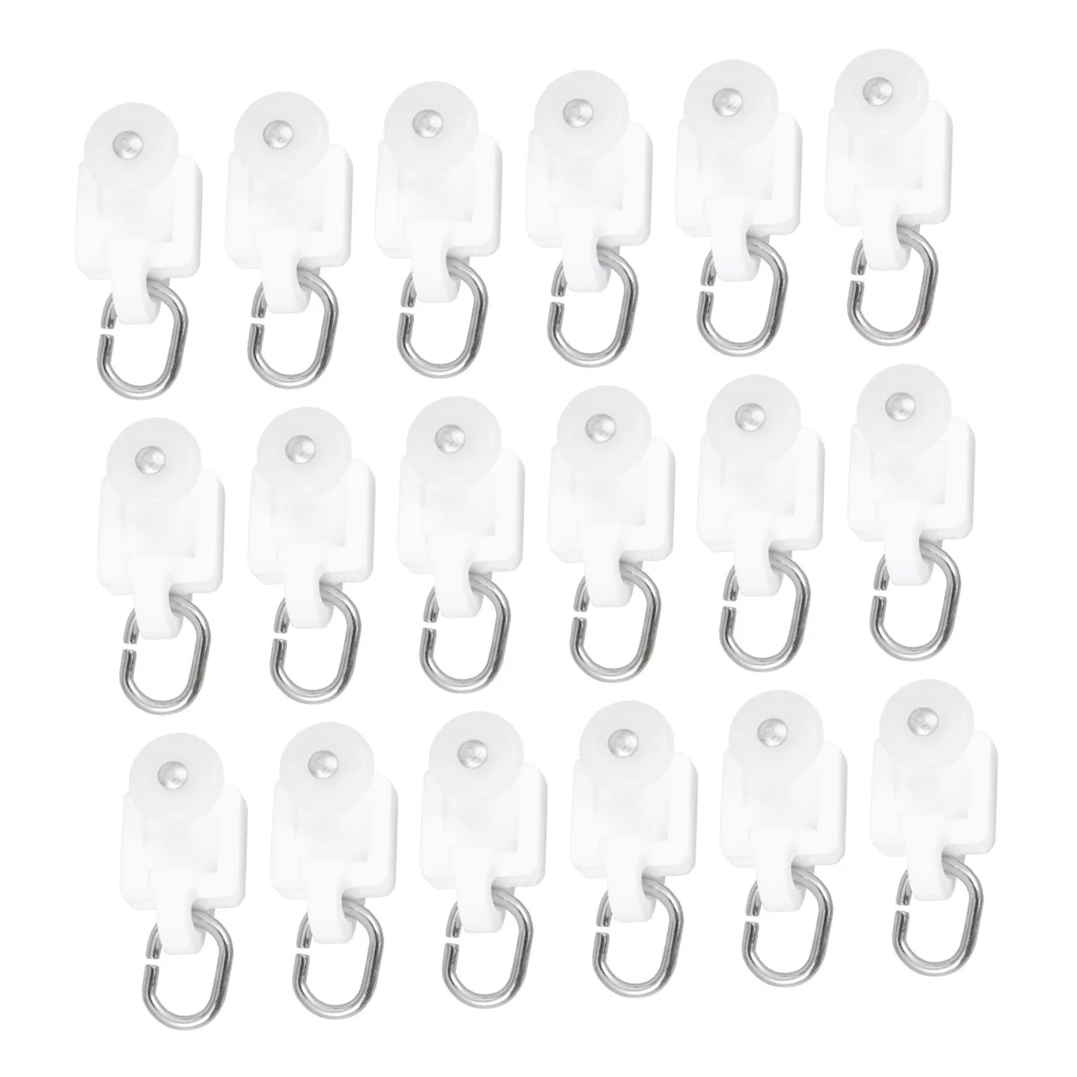 50 PCS Roller Curtain Clips Track Gliders Rods for Windows Car Hooks Shape Rail Drill