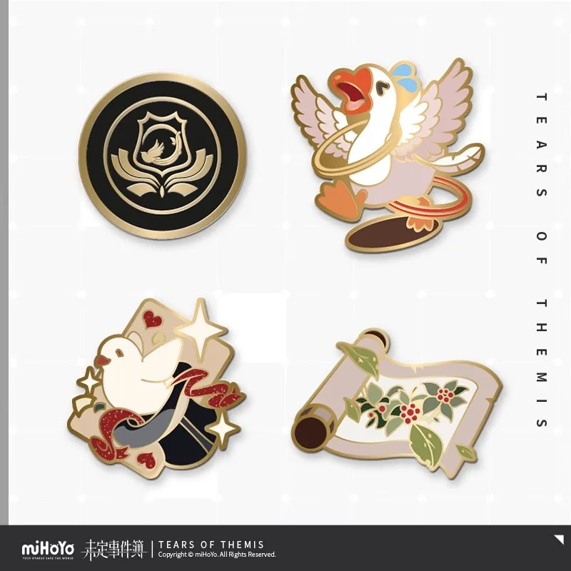 

Официальный подлинный логотип TearsofThemis Collection Series, памятный металлический значок Fifth Bullet miHoYo, аниме, периферийный подарок