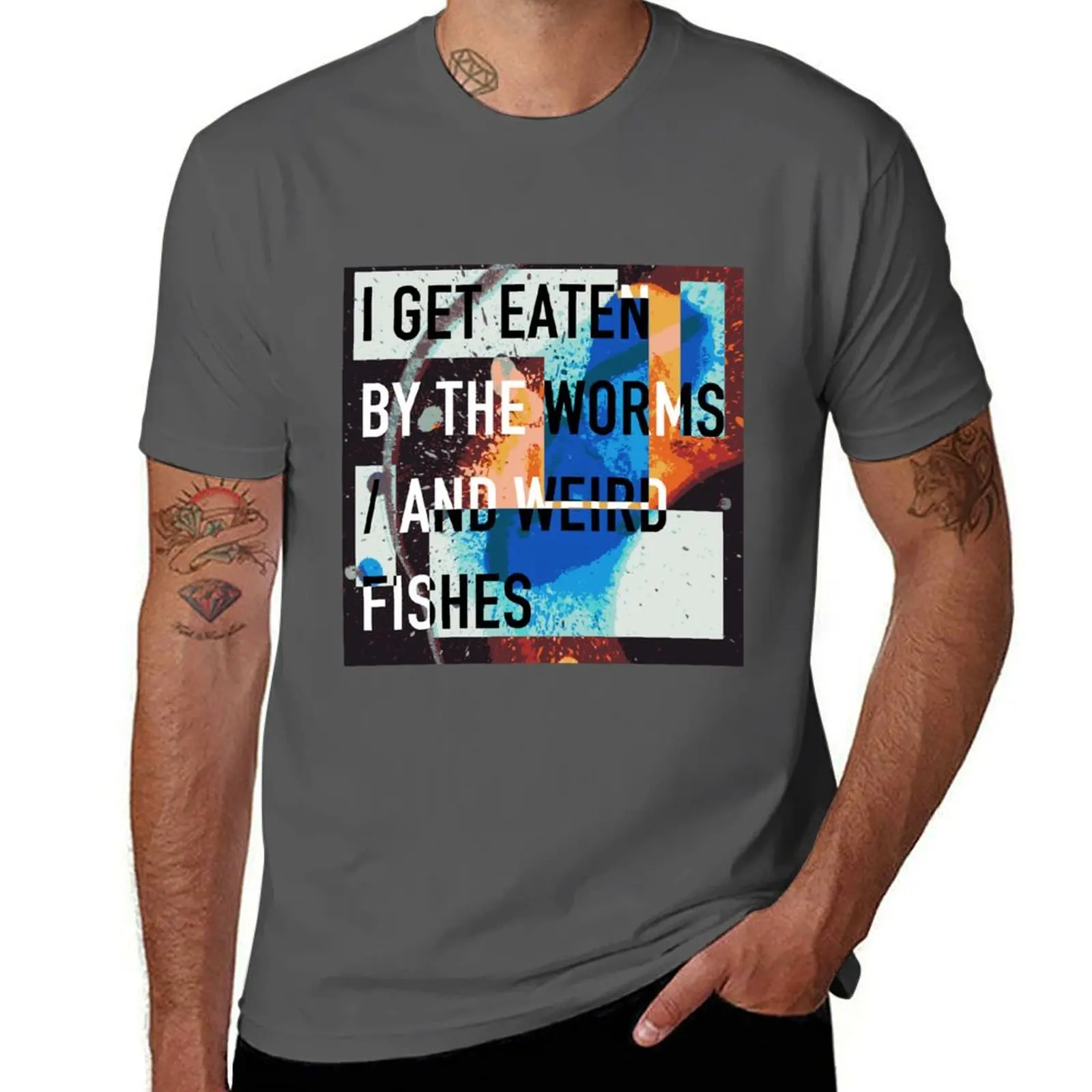 راديو - خلل - أسماك قوس قزح - تي شيرت مضحك تي شيرت قطن رجالي تي شيرت للرجال