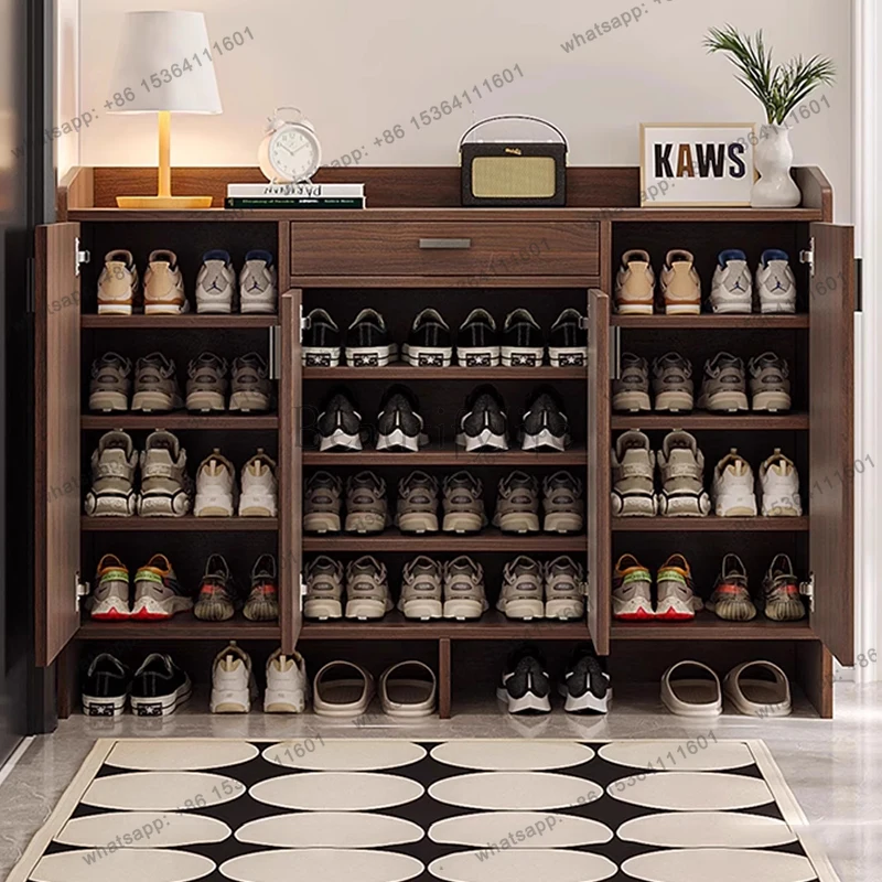 Wooden Organizer Shoe Cabinet Storage Mobile Display Slippers Vertical Shoe Shelf Designer Archivadores Shoemakers Furniture