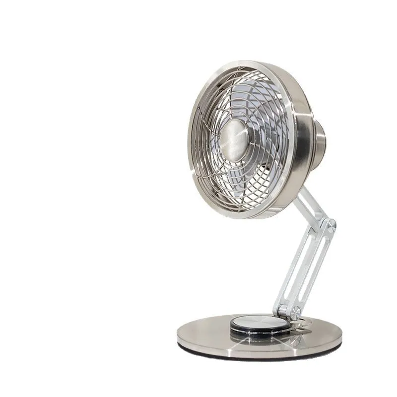 

Desktop metal fan silent foldable usb rechargeable small desktop mechanical fan