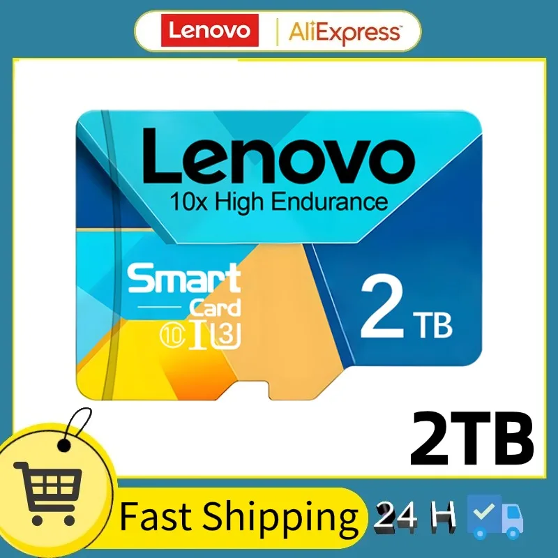 Lenovo-Cartão Micro TF SD, Mini Cartão SD, Cartão de Memória Flash para Telefone, Drone, Tablet, 2TB, 512GB, 128GB, Classe 10, 256GB