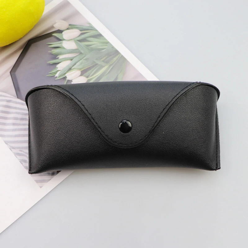 1 pz durevole occhiali da vista in pelle occhiali da sole custodia rigida comoda scatola protettiva leggera borsa a marsupio in tinta unita facile da trasportare