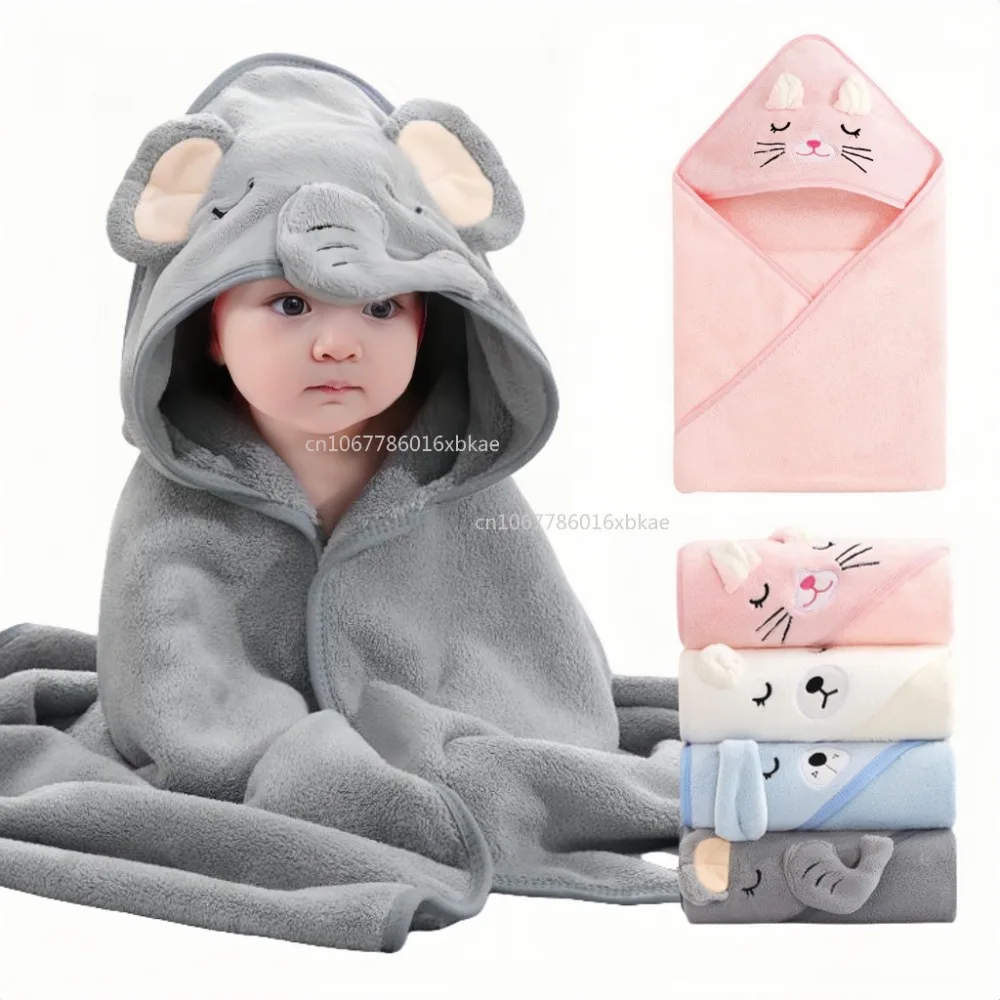 Baby Bath Towels Cartoon Animal Soft Newborn Hooded Towel Blanket Toddler Bathrobe Warm Sleeping Swaddle Wrap for Boys Girls