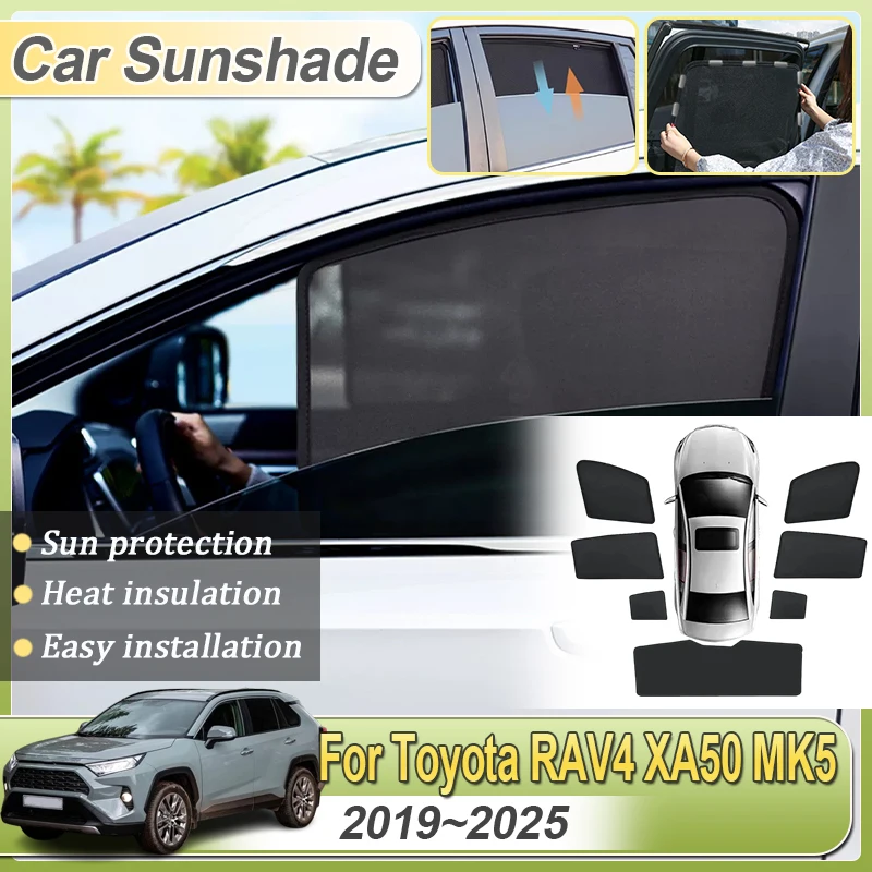 

Sunshade Mesh For Toyota RAV4 Accessories XA50 2019~2025 2021 Magnetic Car Window Frame Curtain Net Anti-Mosquito UV Protector