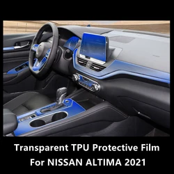 For NISSAN ALTIMA 2021 Car Interior Center Console Transparent TPU Protective Film Anti-scratch Repair Film Accessories Refit
