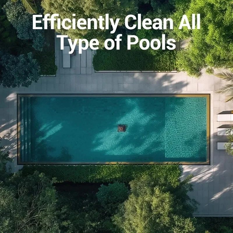 Pulitore per piscina robotico senza fili, arrampicata su parete, triplo motore, durata della batteria estesa, parcheggio automatico, aspirazione automatica per piscina interrata