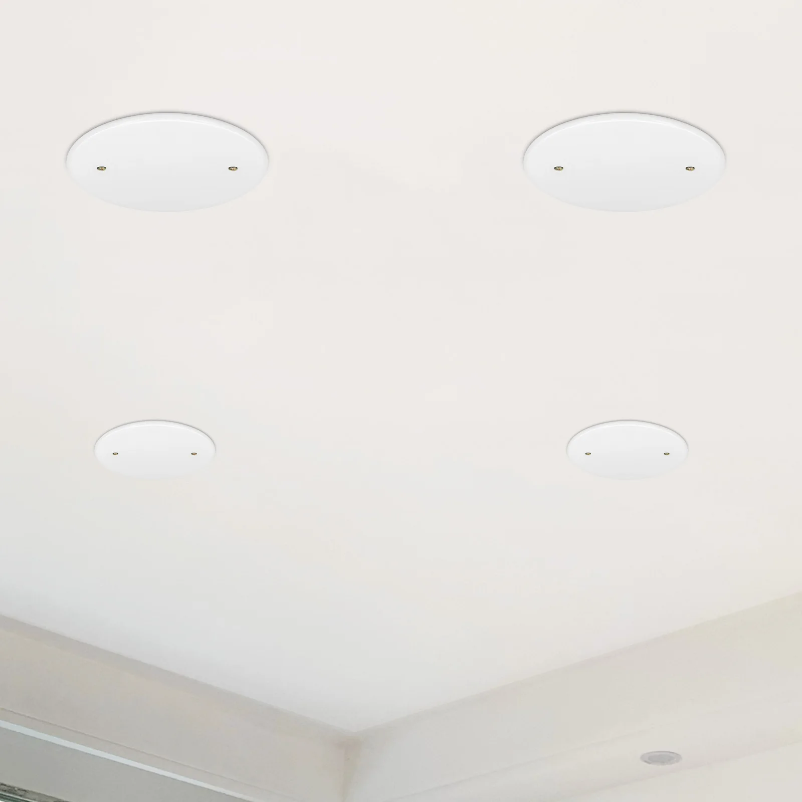 4 Buah Penutup Lubang Langit-langit Penutup Bulat Pelat Tutup Pelat Lubang Langit-langit Outlet Dinding Kosong Panel Listrik Penutup Kotak Listrik