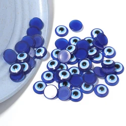 20-50 pz/lotto blu malocchio resina Cabochon 6-20mm perline allentate distanziatore posteriore piatto per accessori gioielli collana anello fai da te