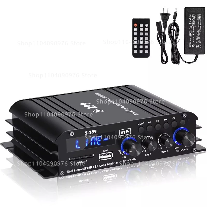 

4.1 Channel New Bluetooth Usb Card Subwoofer Home Car Amplifier S-299