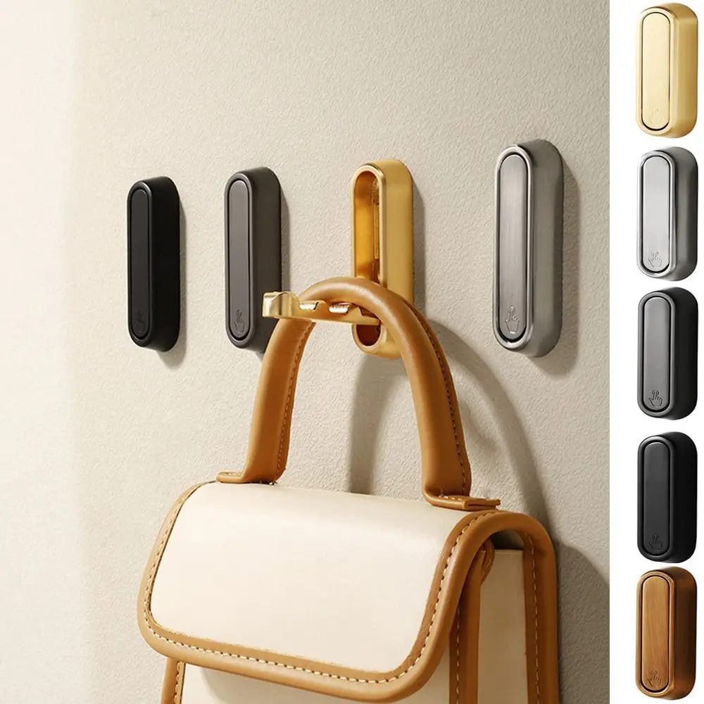 Multifunctional Zinc Alloy Folding Wall Hook Rustproof Heavy Duty Hidden Robe Hook Wall Hanging Matte Black Towel Hanger Coat