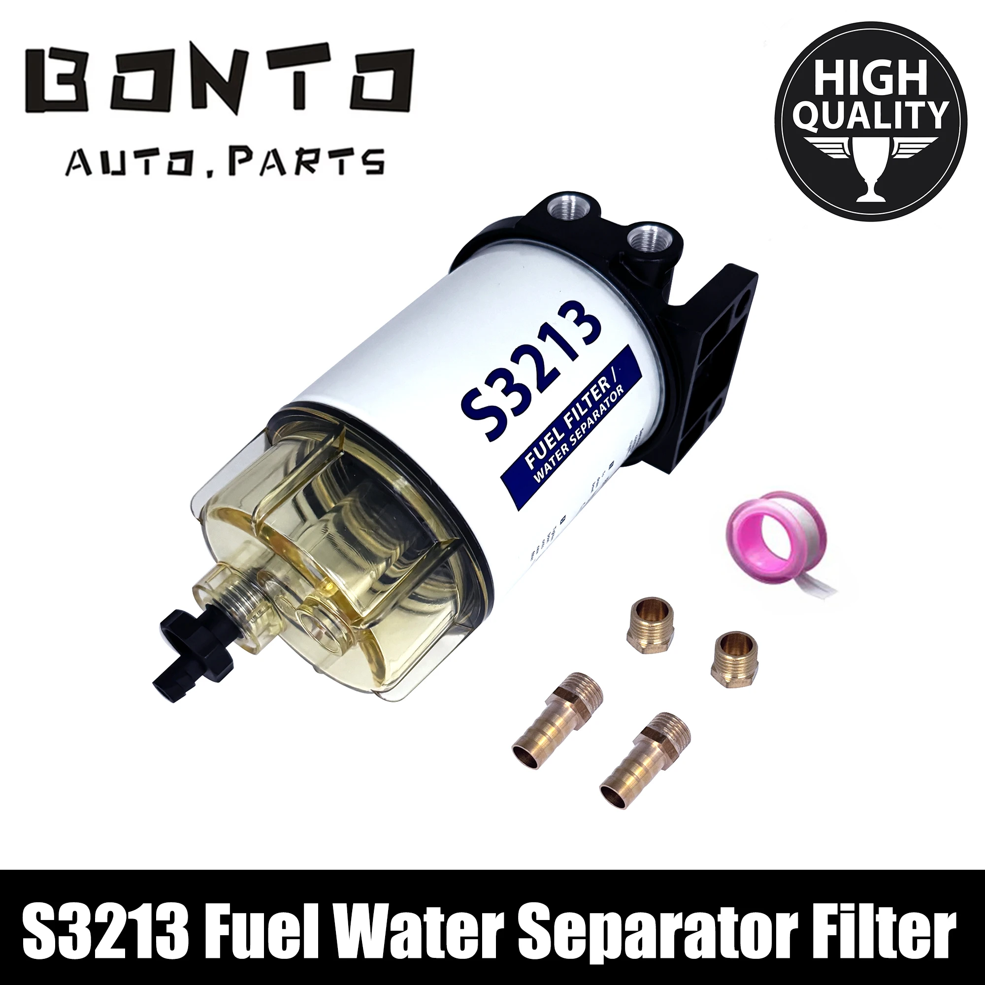 BONTO Boat Fuel Water Separator Marine for Mercury Yamaha Outboard 10 Micron Replace S3213 SFC-19120-10B 35604941