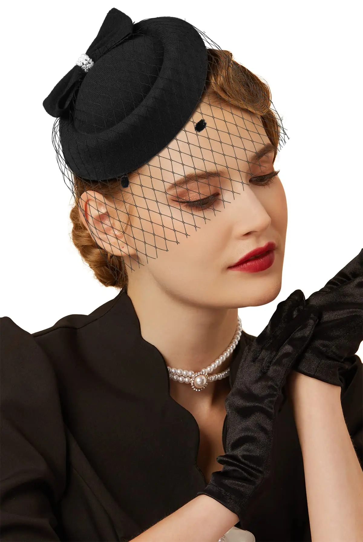 New 20s 50s Vintage Pillbox Hat Kentucky Derby Veil Fascinators Cocktail Tea Party Headwear Clip Fascinator Hat for Women