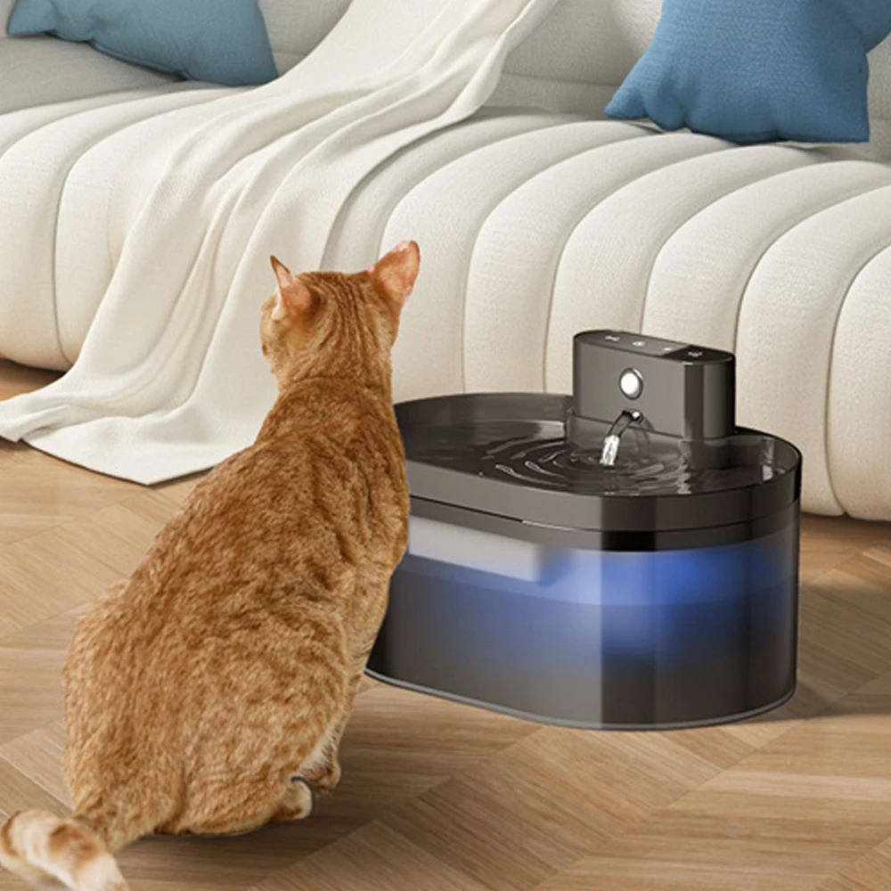 Wireless Cat Automatic Water Dispenser Rechargeable Cat fountain With Induction Water Outlet Dog Automatic Water Dispenser Pet W