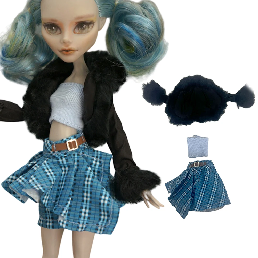 1 Set Outfits For Monstering High Doll Clothes Blue Skirt Coat Bratzing Dress Gown 1/6 Accessory  For Ever After High Doll Toys