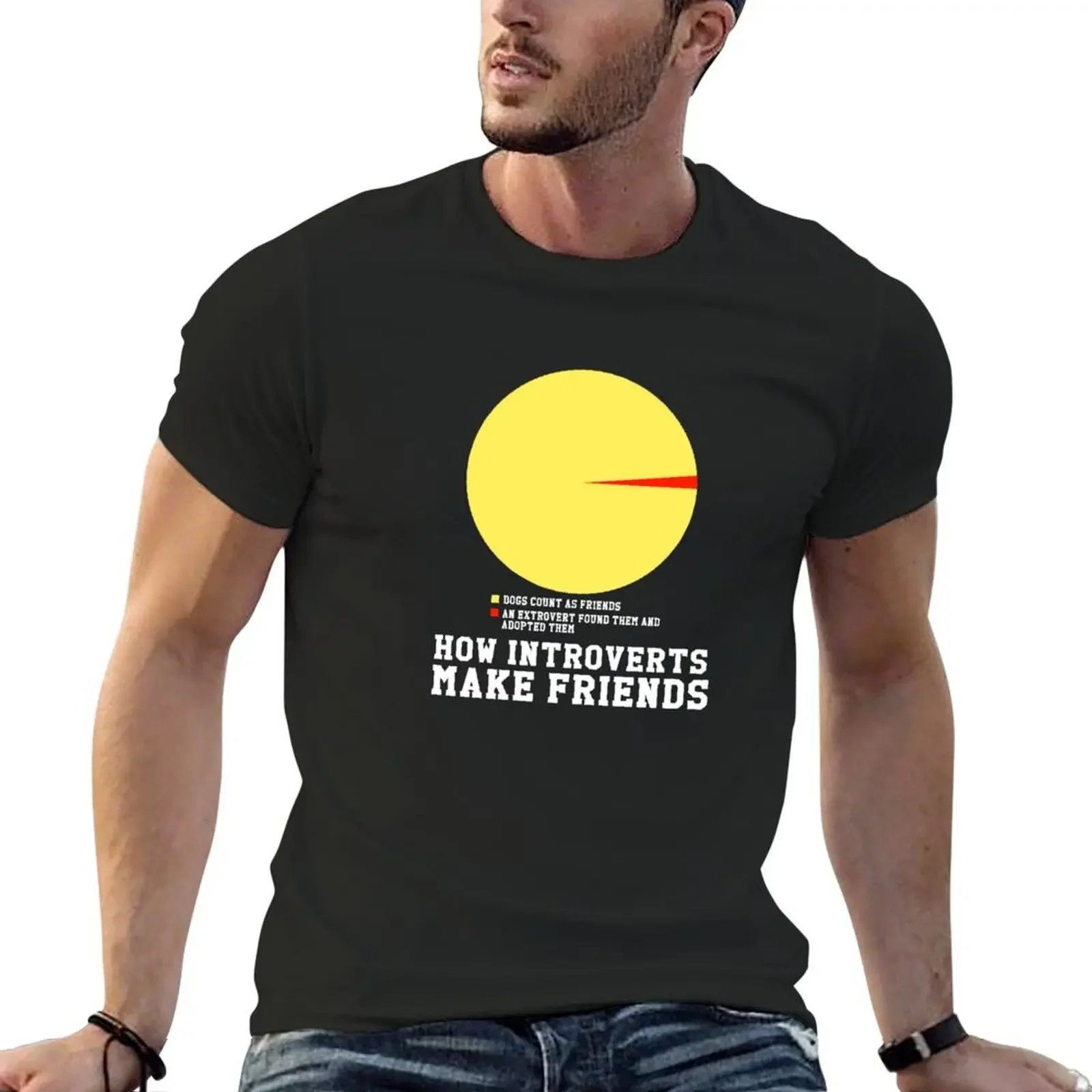 Funny How Introverts Make Friends Introverted Loner T-Shirt man t shirt plain blacks mens t shirts pack