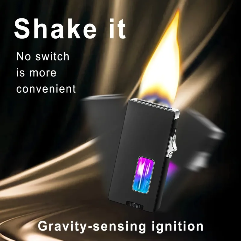 

Shake Ignition Lighter, Vibrating Ignition Lighter, Extra Wide Open Flame Lighter, Transparent Gas Window, Creative Men's Gifts