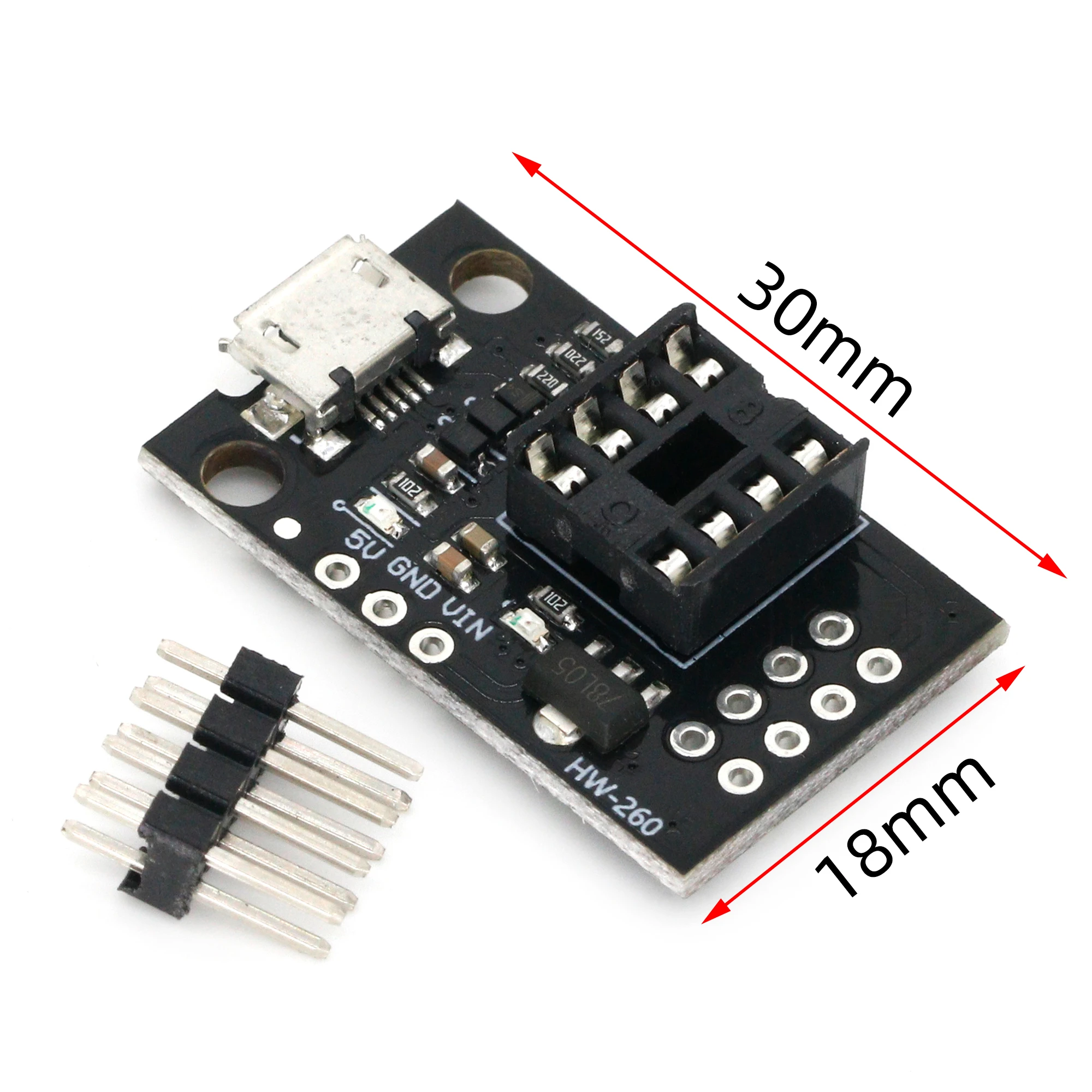 Papan Pengembangan Mikro Kickstarter Digital TINY85 Hitam Biru Resmi Modul ATTINY85 untuk Arduino IIC I2C USB