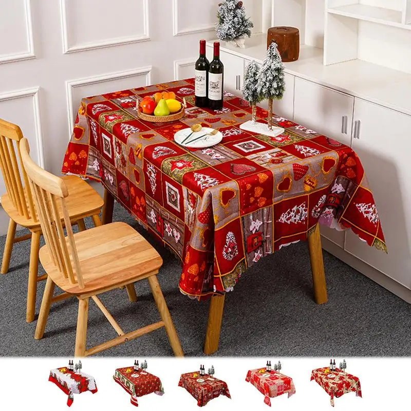 Table Cloth For Christmas 150x180cm Rectangular Table Cloth Cover For Holiday Celebration Christmas Table Decoration For